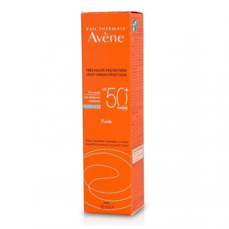 AVENE Solaire Fluid  Dry Touch SPF50 Αντηλιακή Κρέμα Προσώπου για Κανονική & Μικτή επιδερμίδα - 50ml