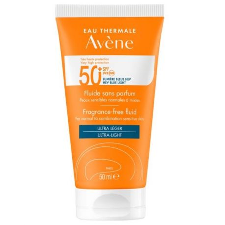 AVENE Solaire Fluid  Dry Touch SPF50 Αντηλιακή Κρέμα Προσώπου για Κανονική & Μικτή επιδερμίδα - 50ml