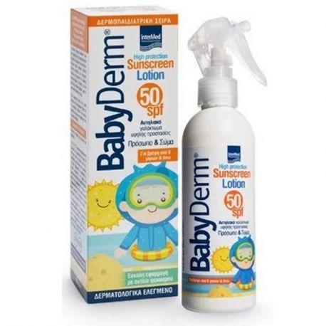 Intermed Babyderm Sunscreen Lotion SPF50 Face & Body 6m+, 200ml