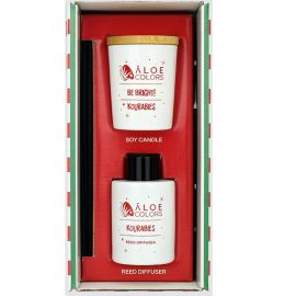 Aloe+ Colors Set Home Kourabies Reed Diffuser 125ml & Scented Soy Candle
