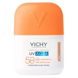 Vichy Capital Soleil UV Aqua Hydrating Fluid Tinted Light Face Sunscreen SPF50, 50ml