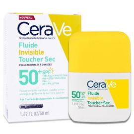 CeraVe Invisible Dry Touch Fluid Sunscreen SPF50+ for Normal to Oily Skin, 50ml